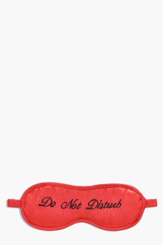 Katie Do Not Disturb Satin Embroidered Eye Mask